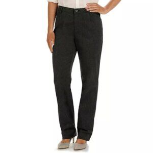 Lee 16 LONG Wrinkle-Free Pants Black Solid
